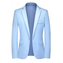 Fashion Long Sleeve Single Button Suit Plain Men’s Skinny Suit