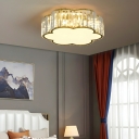 Modern Geometric Flush Mount Ceiling Light with Clear Crystal Shade, 5 Lights