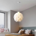 Modern White Pendant Light with Adjustable Hanging Length and Stylish Plastic Shade