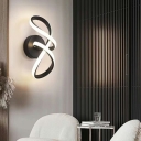 Hardwired Modern Black Geometric 1-Light Wall Sconce with White Acrylic Shade