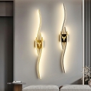 Modern Hardwired Arc Wall Sconce with White Aluminum Shade for Indoor Lighting