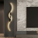 Hardwired Modern Black Arc 2-Light Wall Sconce with White Aluminum Shade