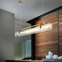 Modern 1-Light Acrylic Island Pendant with Adjustable Hanging Length