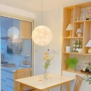 Modern White Pendant Light with Adjustable Hanging Length and Iron Shade