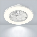 Modern Flush Mount Ceiling Fan with Remote Control, Clear ABS Blades, and Stepless Dimming