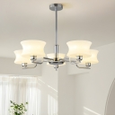 Modern Square/Rectangle Chandelier with Clear Glass Shade and Adjustable Hanging Length