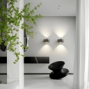 Up & Down Lighting Black Glass Transparent 2-Light Modern Wall Lamp for Indoor Use