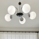 Modern Globe Chandelier with Clear Glass Shades and Adjustable Hanging Length