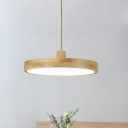 Modern Wood Pendant Light with Adjustable Hanging Length and Round Canopy Shape