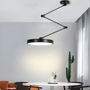 Modern Acrylic Cylinder Pendant Light with Adjustable Hanging Length and Round Canopy