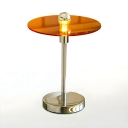 Stainless-Steel Modern Table Lamp with Glass Shade and Rocker Switch