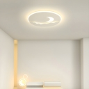 Modern Flush Mount LED Ceiling Light with White Acrylic Shade for Residential Use