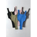 Chic Girl's Simple Pure Color Spaghetti Strap Street Looks Bodysuits