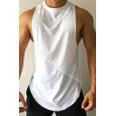 Classic Men’s Plain Slim Fitted Round Neck Polyester Sleeveless Tank