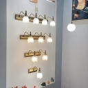 Modern Gold Vanity Light with LED Bulbs, Clear Glass Shades, and Natural Light Color Temperature