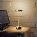 Elegant Rose Gold Rechargeable Table Lamp with Touch Switch and LED Bulbs
