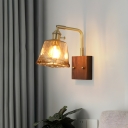 Stylish Modern 1-Light Hardwired Wall Lamp with Clear Glass Shade