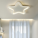 Star-Shaped LED Flush Mount Light Fixture for Kids, Made with Silica Gel Shade