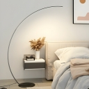 Contemporary Metal Arc Floor Lamp with Foot Switch and LED Bulbs