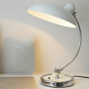 Elegant Silver Metal Dome Table Lamp with LED Task Lighting for Residential Use