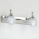 Industrial Stainless-Steel Vanity Light with Clear Glass Shade