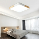 Wood Flush Mount LED Ceiling Light with Acrylic Shade for Modern Home Decoration