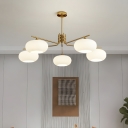 Stylish Modern Clear Glass Globe Chandelier with Adjustable Hanging Length for Residential Use