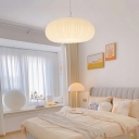 Modern White Geometric Pendant Light with Adjustable Hanging Length and LED Bulbs