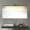 Black Linear LED Vanity Light for Modern Bathroom and Kitchen with Acrylic White Shade