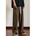 Simplicity Men’s Plain Loose Fit Cargo Trousers With Drawstring Fastening