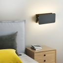 Modern Metal Wall Sconce with Up & Down LED Lighting and White Aluminum Shade