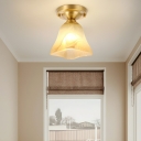 Classic Colonial Style LED Flush Mount Ceiling Light with White Shade
