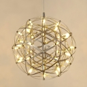 Modern Chrome Pendants with Round Canopy and LED Bulbs, Hanging Globe Pendant with Adjustable Length