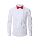Fashion Men’s Slim Fit Plain Lapel Neck Long Sleeve Button-down Shirt