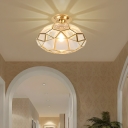 Colonial Style Clear Glass Semi-Flush Mount Ceiling Light with 1 LED Incandescent Fluorescent Light