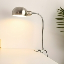 Adjustable Height Modern White Table Lamp with Dome Iron Shade - Plug In Electric
