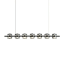 Modern Black Glass Island Pendant Light with LED Bulbs and Adjustable Hanging Length