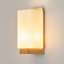 Modern Wood Design 1-Light LED Wall Lamp with Clear Glass Shade