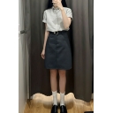 Modern Girl's Pure Color High Waist A-Line Summer Midi Skirts