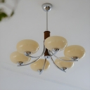 Modern Glass Globe Chandelier with Clear Glass Shades and Adjustable Hanging Length