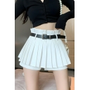 Fashionable Girl's Pure Color High Rise A-Line Summer Sexy Mini Skirts
