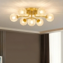 Colonial Brass Semi-Flush Mount Ceiling Light with Clear Crystal Shade for a Classic Home
