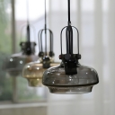Industrial White Glass Pendant Light with Adjustable Hanging Length