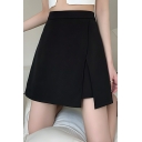 Modern Girl's Pure Color Mini A-Line High Waist Summer Skirts