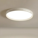 Modern LED Metal Flush Mount Ceiling Light - 3 Color Light and Acrylic Shade