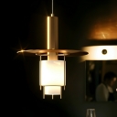 Modern Frosted Glass Pendant with Adjustable Hanging Length for Non-Residential Use and White Shade