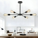 Modern Iron Sputnik Chandelier with Ambient for Residential Use
