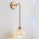 Modern Brown Glass Saucer Wall Sconce with Frosted White Shade