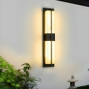 Modern Black Steel Wall Lamp with Warm Light LED Bulbs and White Resine Shade