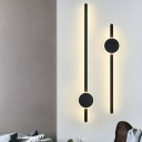 Stylish Modern Hardwired Indoor Metal Wall Lamp with Black Acrylic Shade